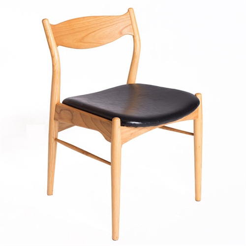 日式餐厅现代简约皮软包实木靠背椅